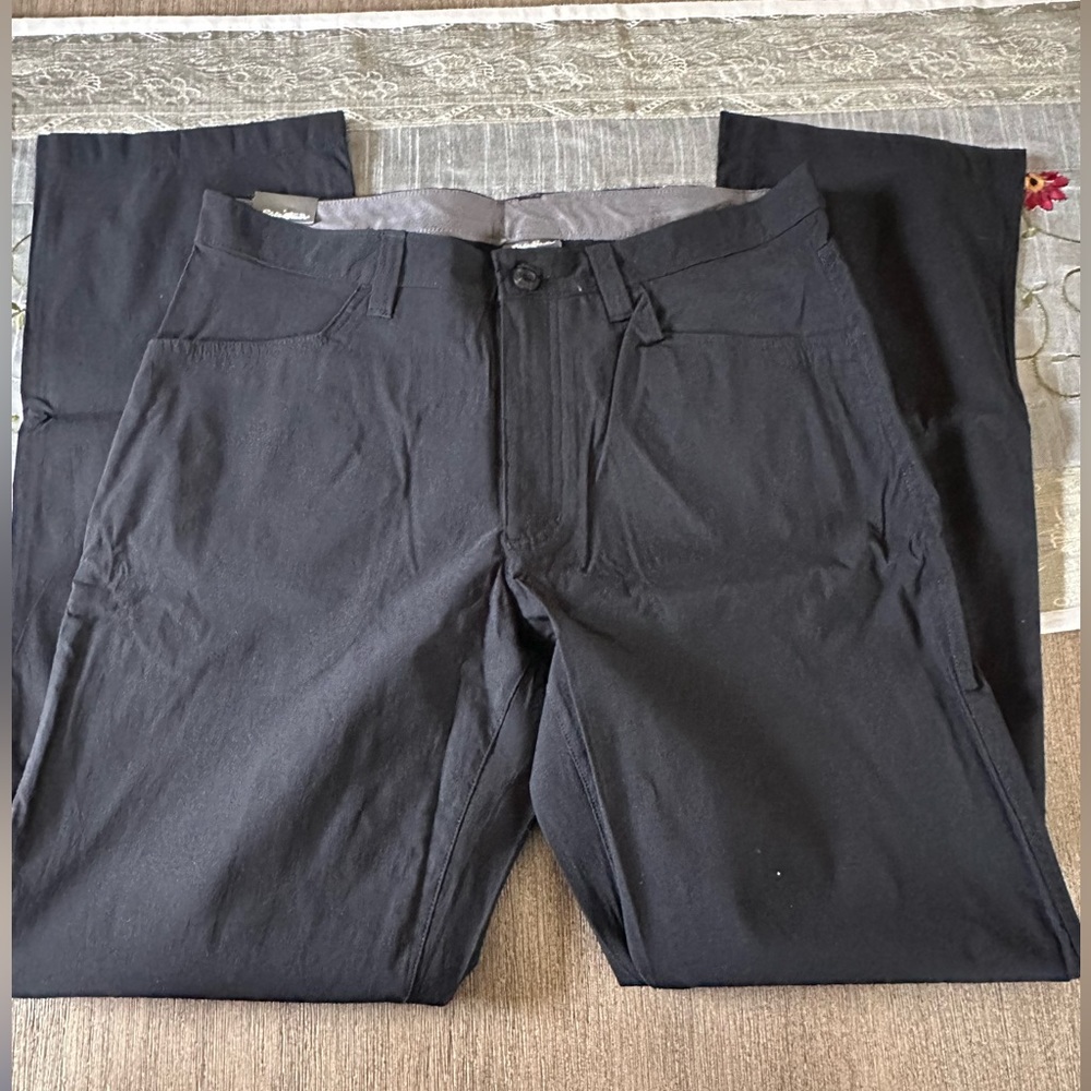 Eddie Bauer Men's Tech Black Water Repellant Pants New - Picture 10 of 11